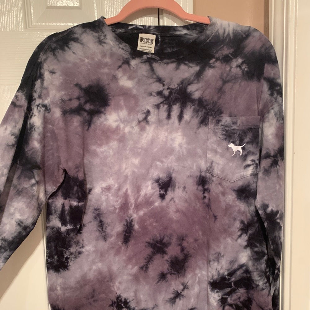 PINK long sleeve tie dye shirt